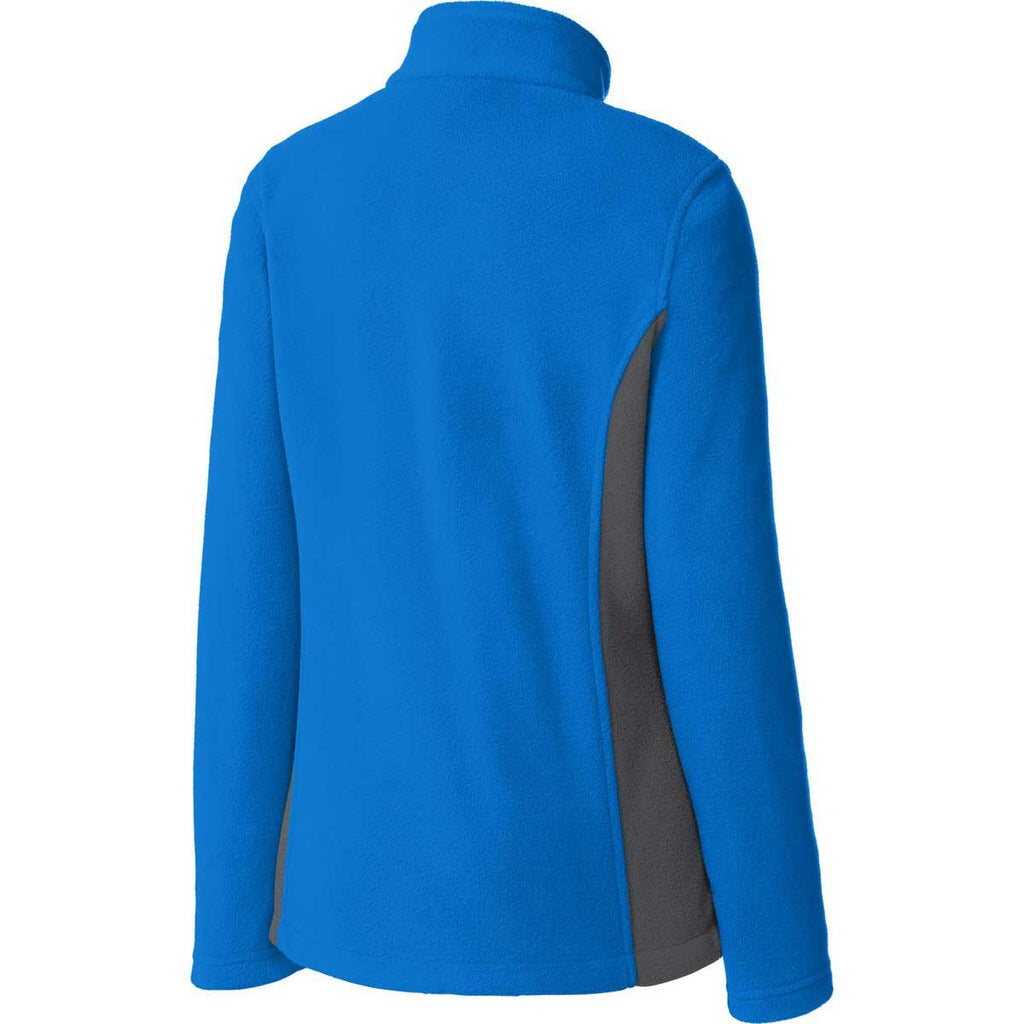 Port Authority Women's Skydiver Blue/Battleship Grey Colorblock Value Fleece Jacket