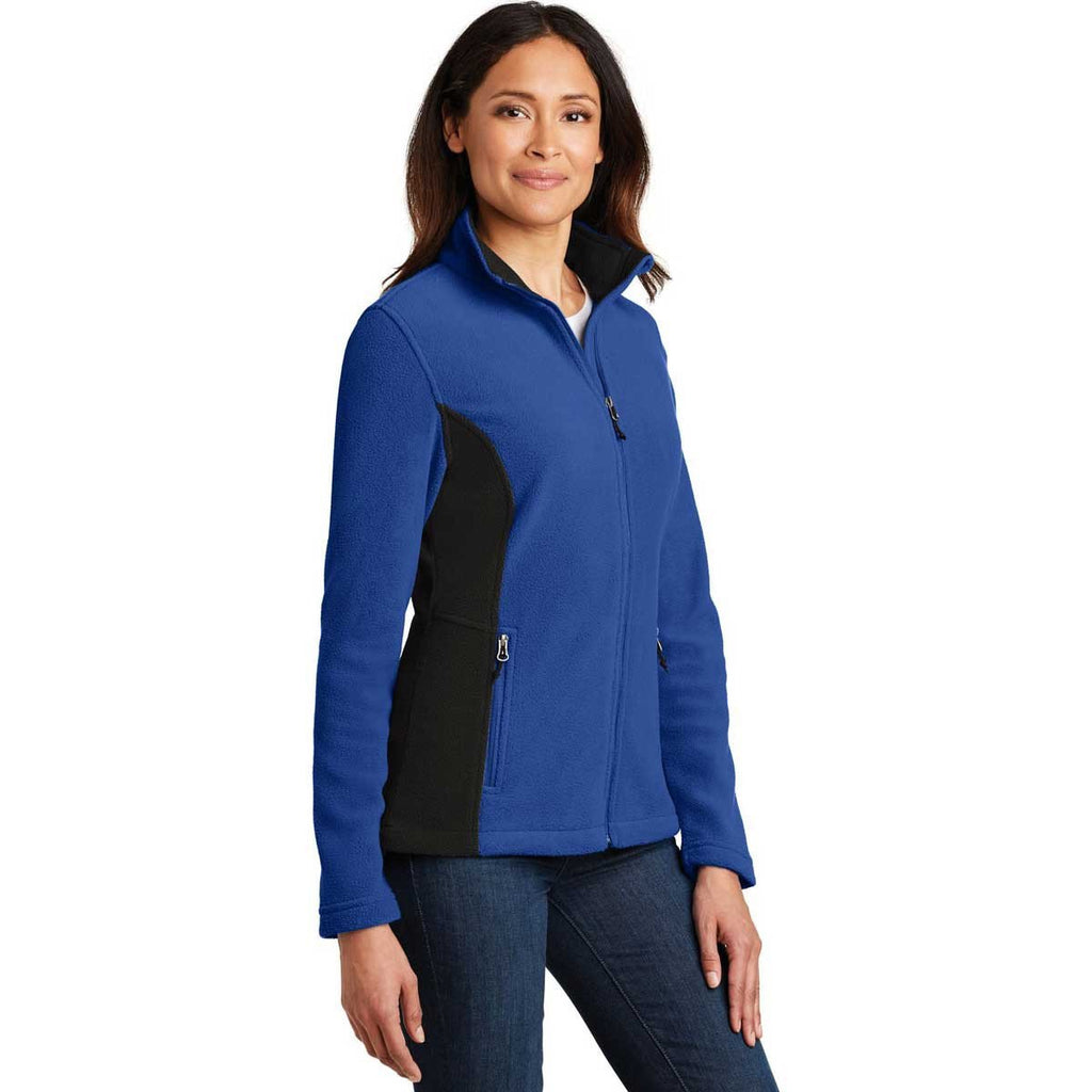 Port Authority Women's True Royal/Black Colorblock Value Fleece Jacket