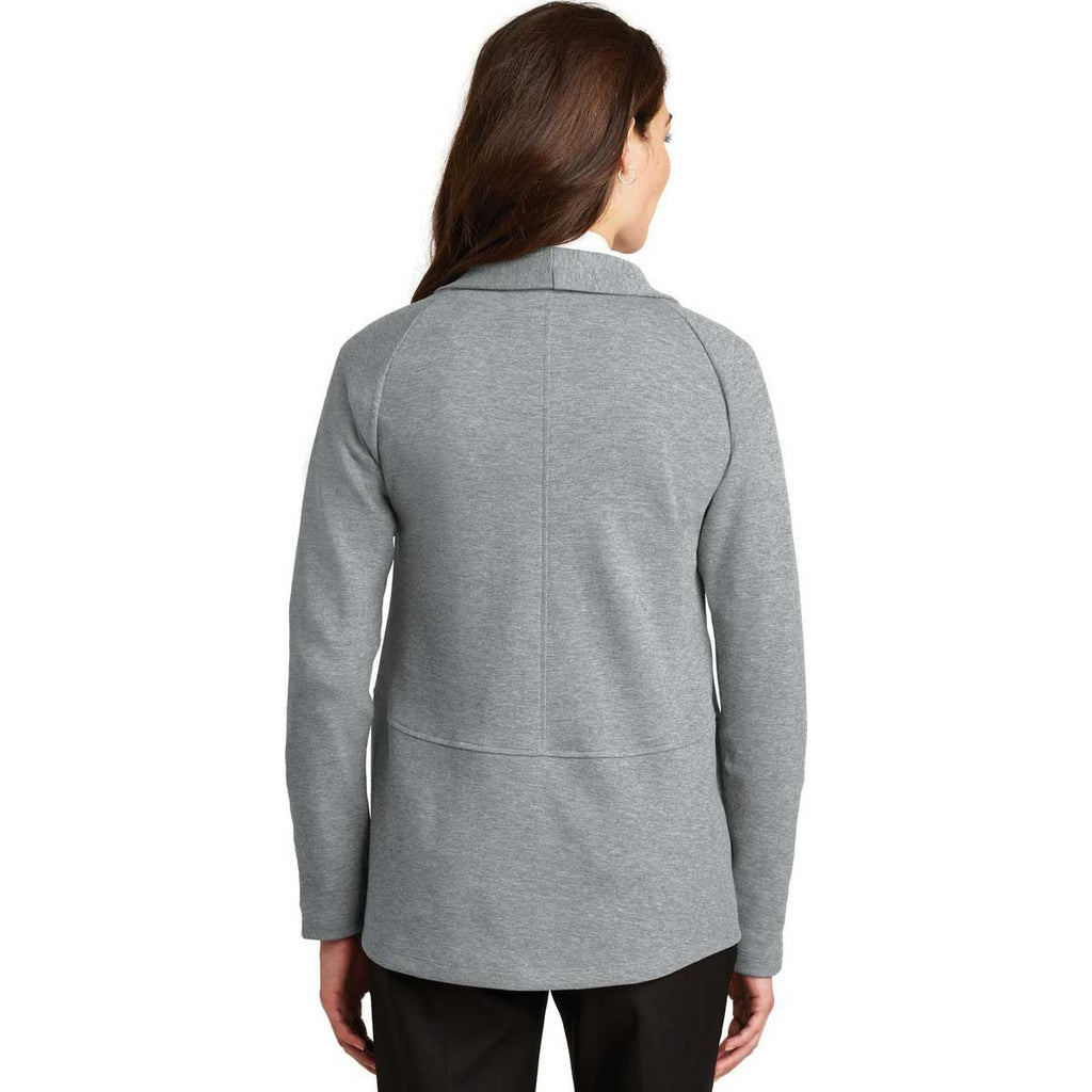 Port Authority Women's Medium Heather Grey/Charcoal Heather Interlock Cardigan