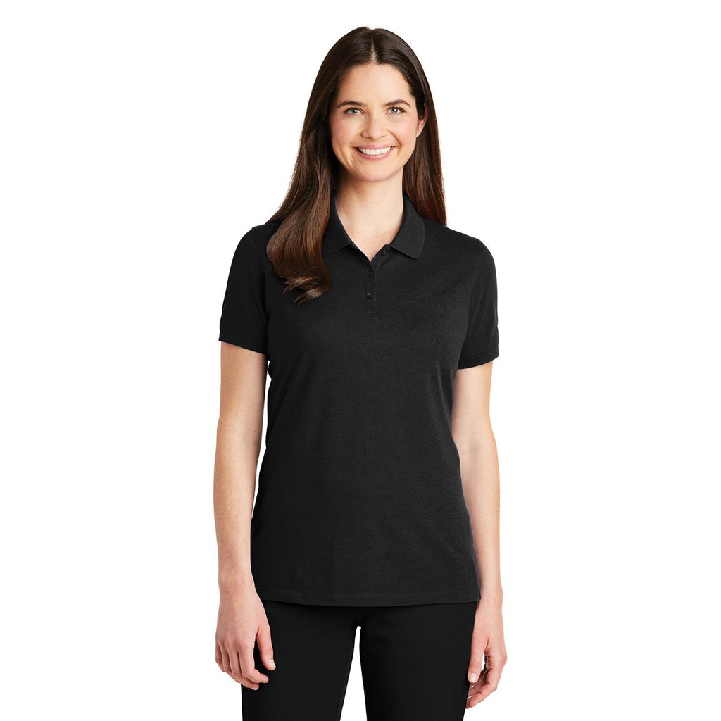 Port Authority Women's Black Ezcotton Polo