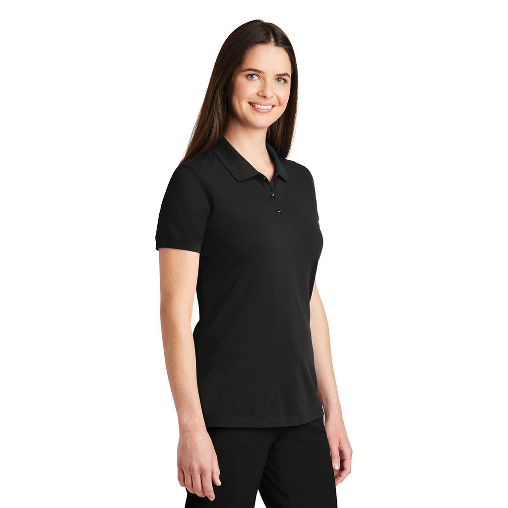 Port Authority Women's Black Ezcotton Polo