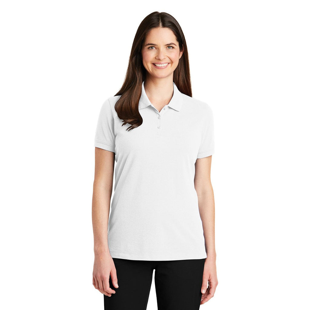 Port Authority Women's White Ezcotton Polo