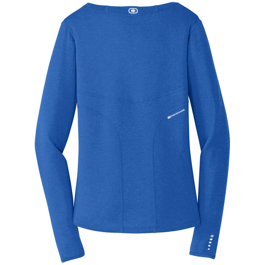 OGIO Women's Electric Blue ENDURANCE Ladies Long Sleeve Pulse Crew