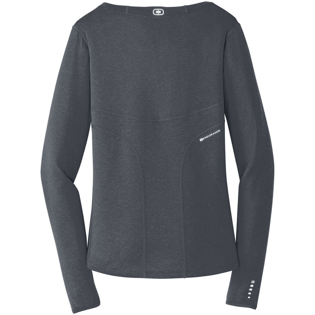 OGIO Women's Gear Grey ENDURANCE Ladies Long Sleeve Pulse Crew