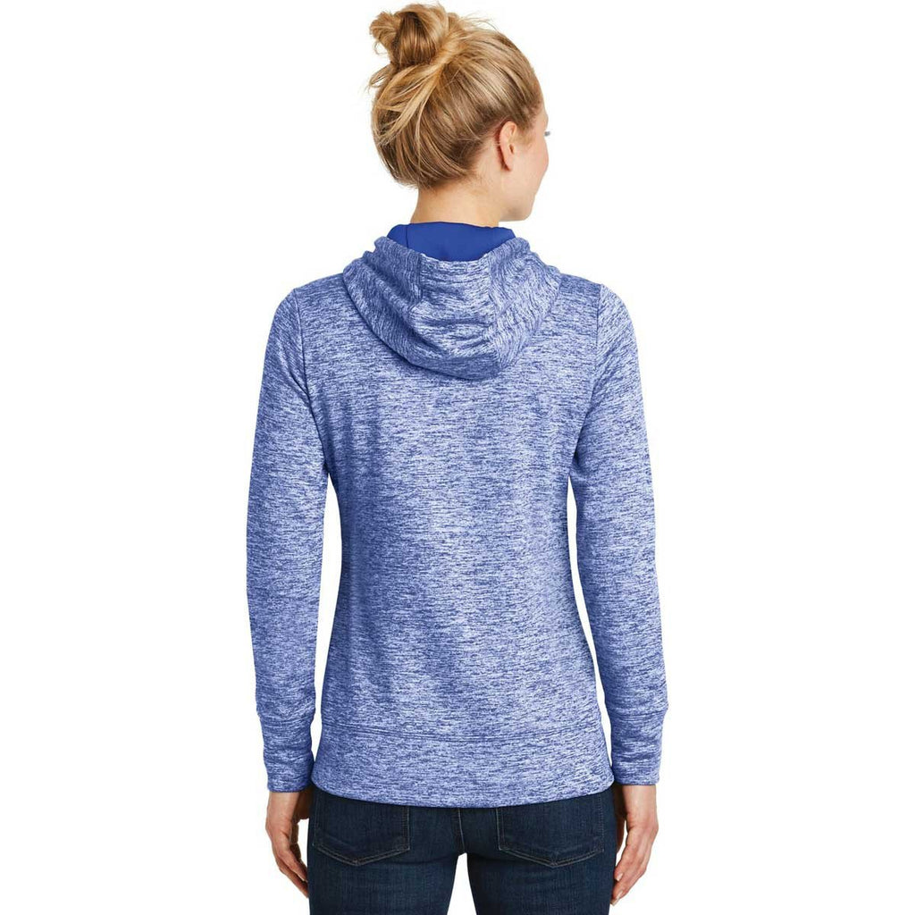Sport-Tek Women's True Royal Electric PosiCharge Electric Heather Fleece Hooded Pullover