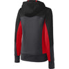 Sport-Tek Women's Black/Graphite Heather/True Red Tech Fleece Colorblock Full-Zip Hooded Jacket