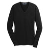 au-lsw285-port-authority-women-black-v-neck-sweater