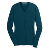 au-lsw285-port-authority-women-blue-v-neck-sweater