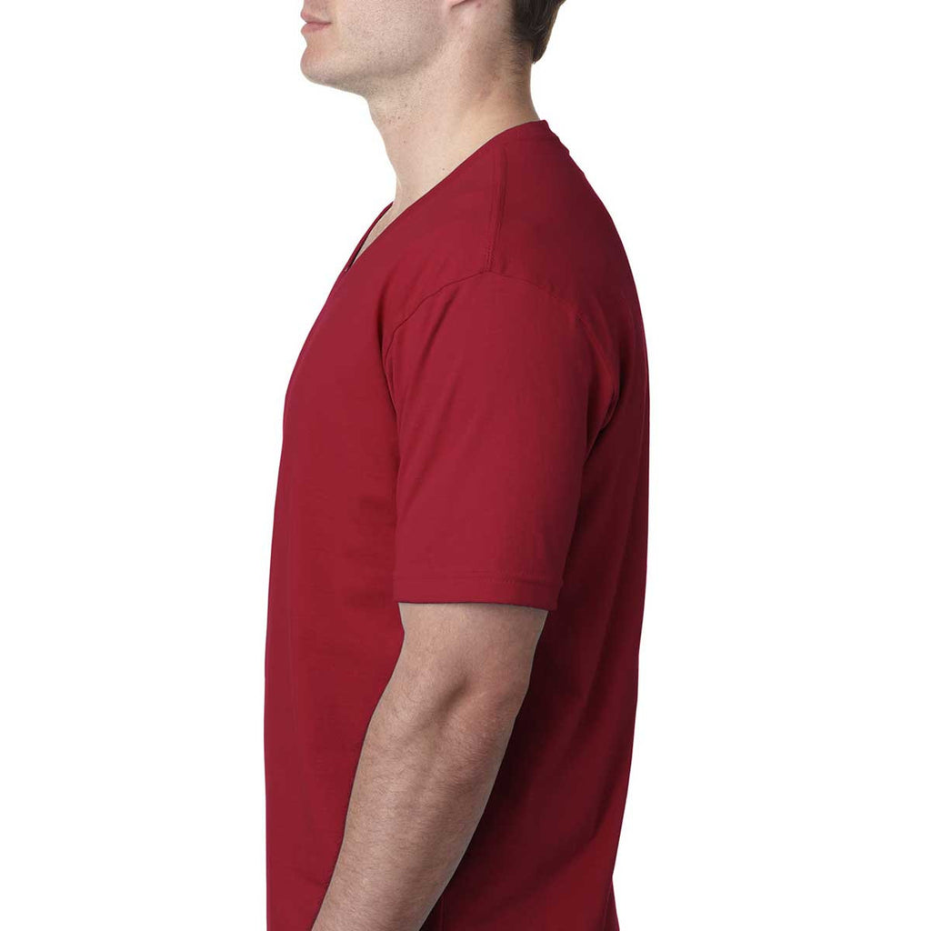 Next Level Men's Cardinal Premium Fitted Short-Sleeve V-Neck Tee