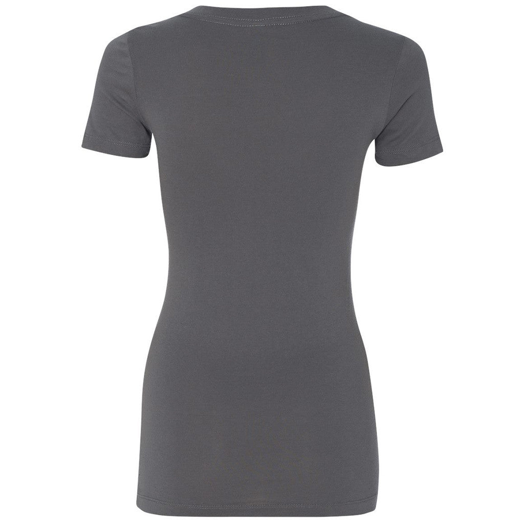 Next Level Women's Dark Gray Deep V-Neck Tee