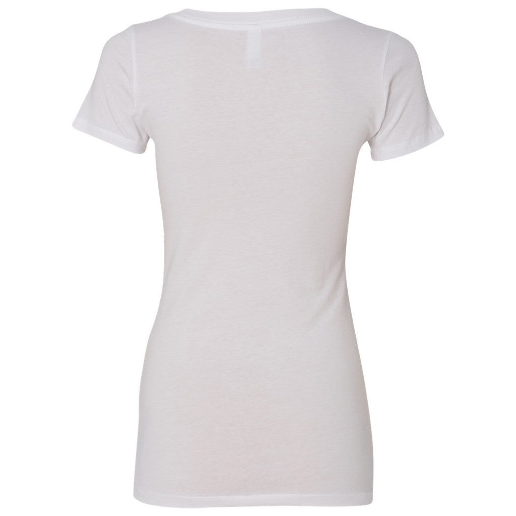 Next Level Women's White Deep V-Neck Tee