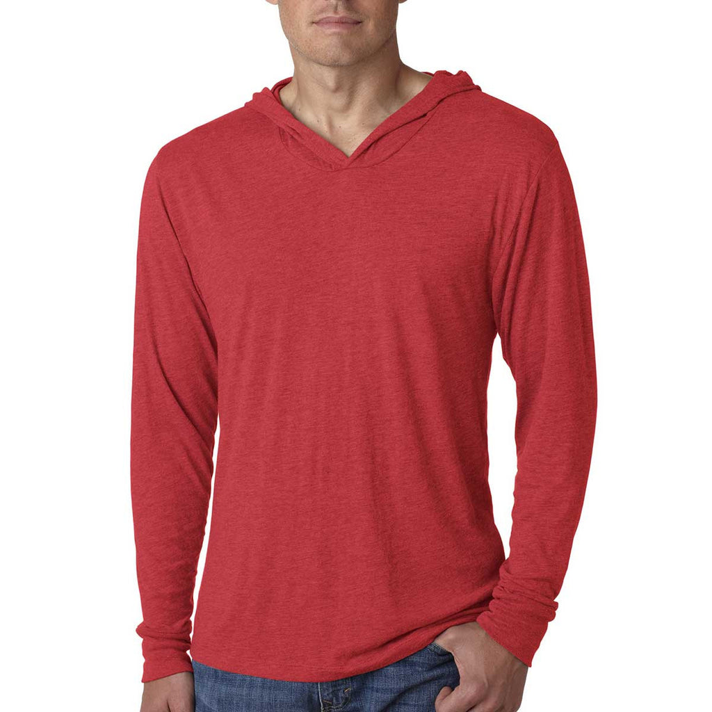 Next Level Unisex Vintage Red Triblend Long Sleeve Hoodie