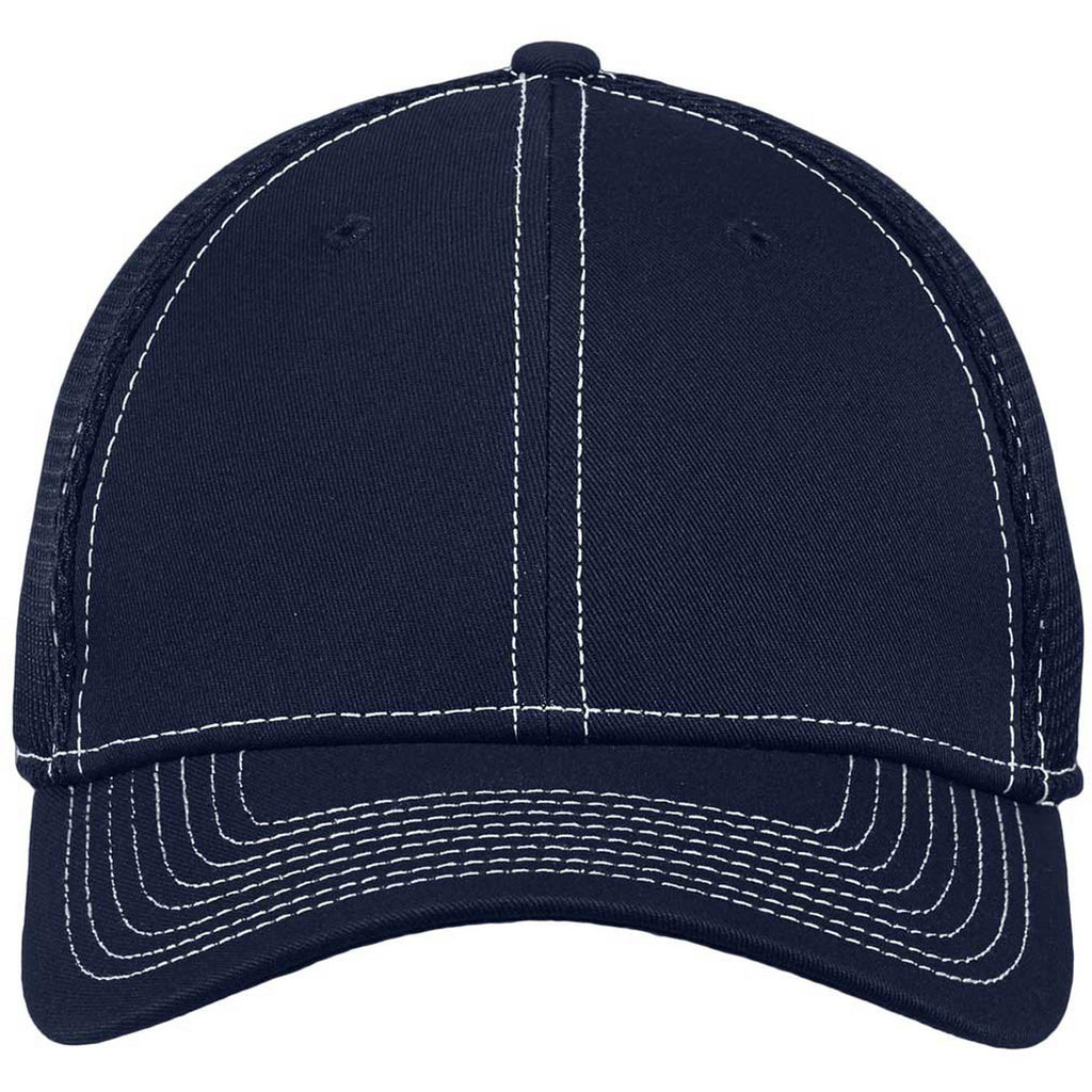 New Era 39THIRTY Deep Navy/White Stretch Mesh Contrast Stitch Cap