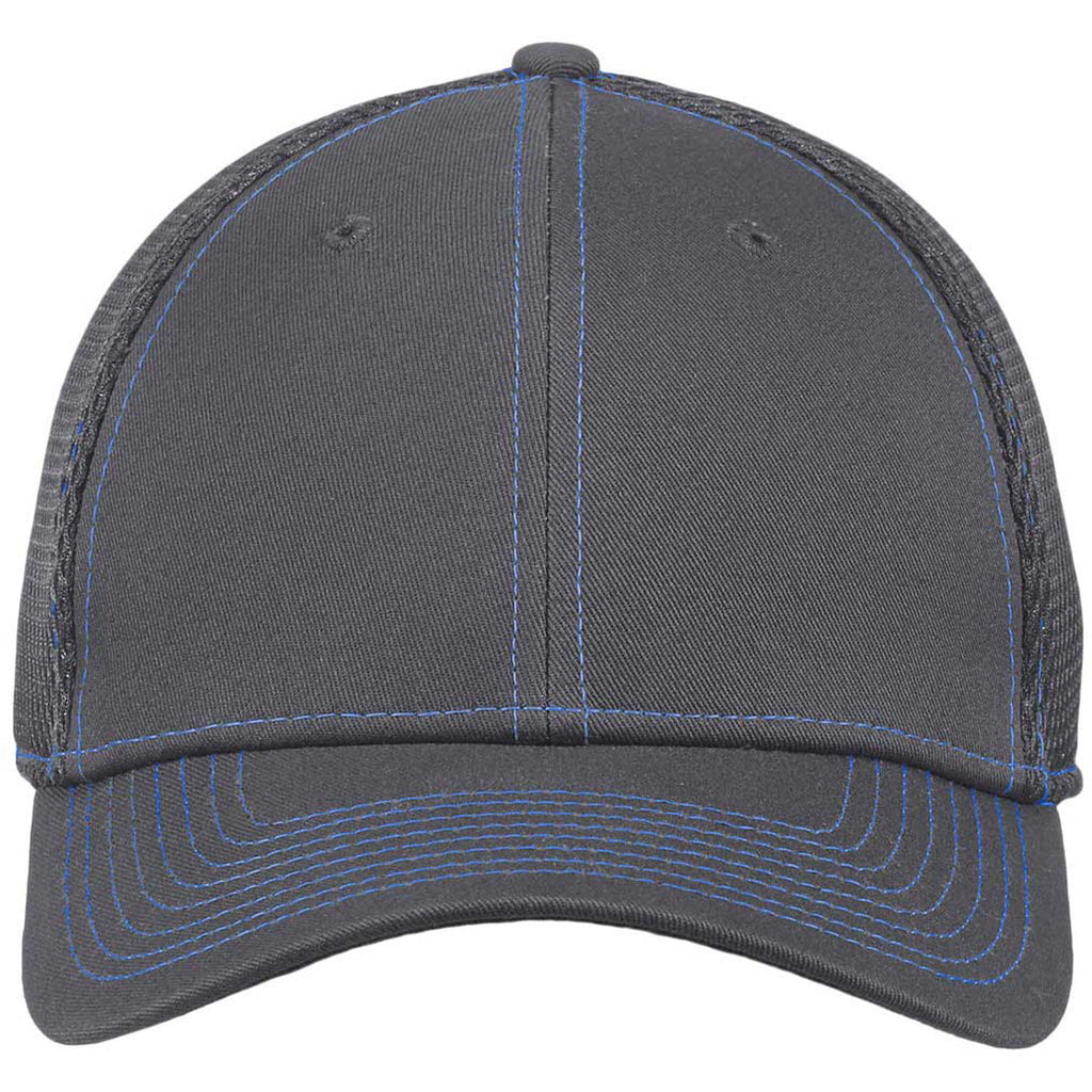 New Era 39THIRTY Graphite/Vice Blue Stretch Mesh Contrast Stitch Cap