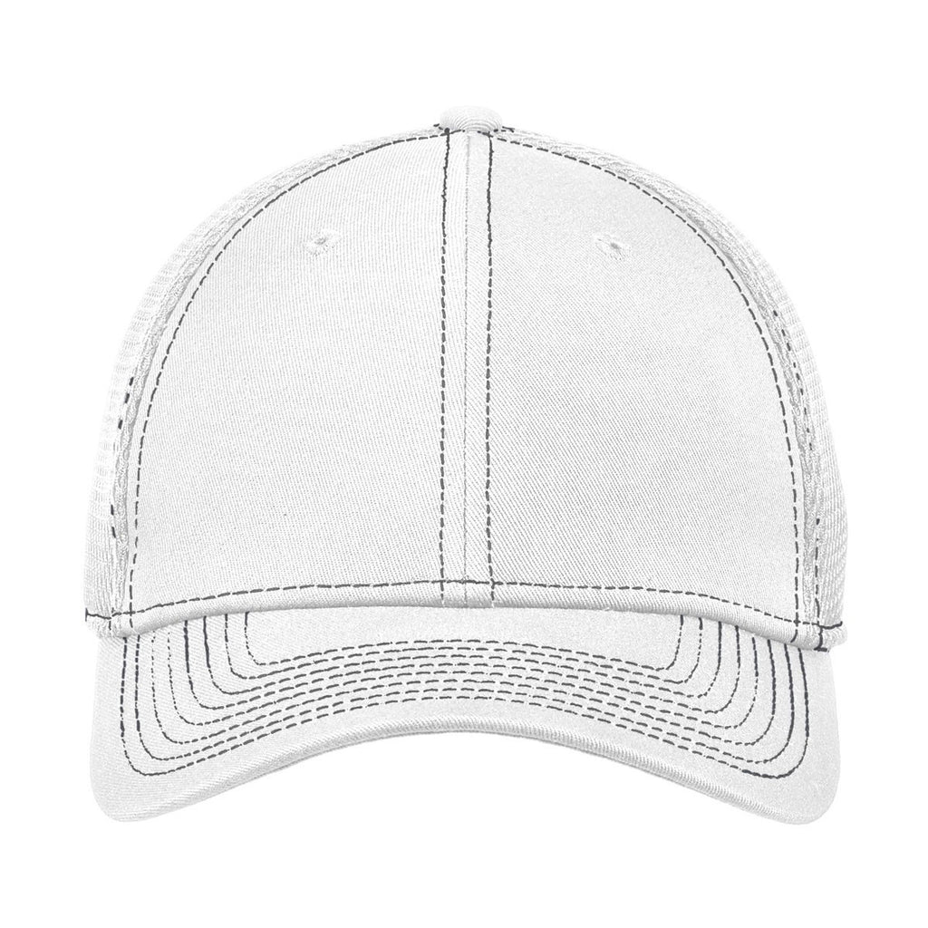 New Era 39THIRTY White/Black Stretch Mesh Contrast Stitch Cap