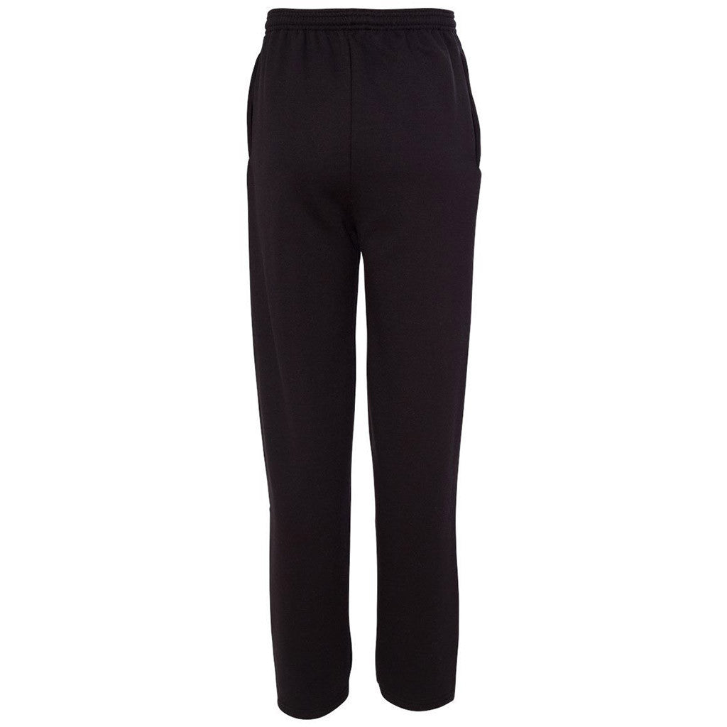 Champion Men's Black Eco 9-Ounce Open-Bottom Fleece Pant with Pocket