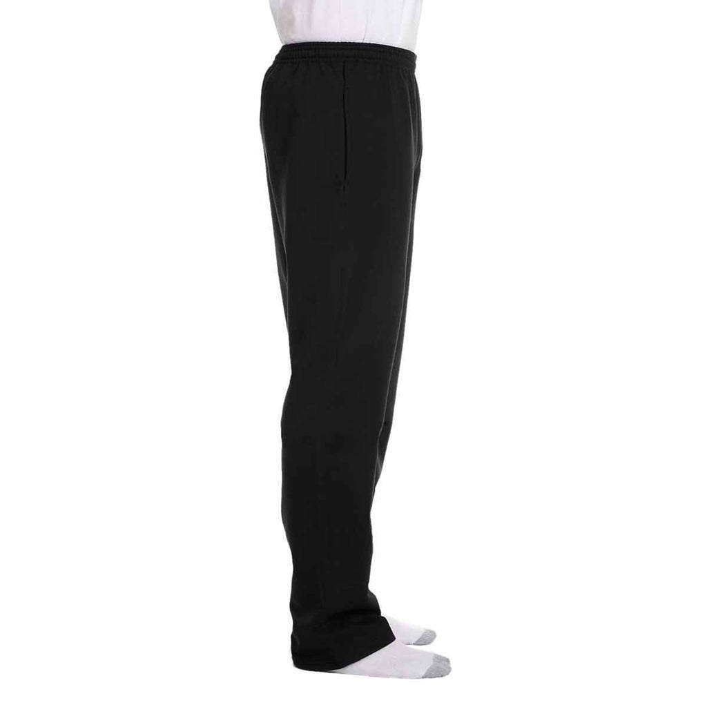 Champion Men's Black Eco 9-Ounce Open-Bottom Fleece Pant with Pocket