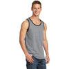 Port & Company Men's Athletic Heather/Jet Black Core Cotton Tank Top