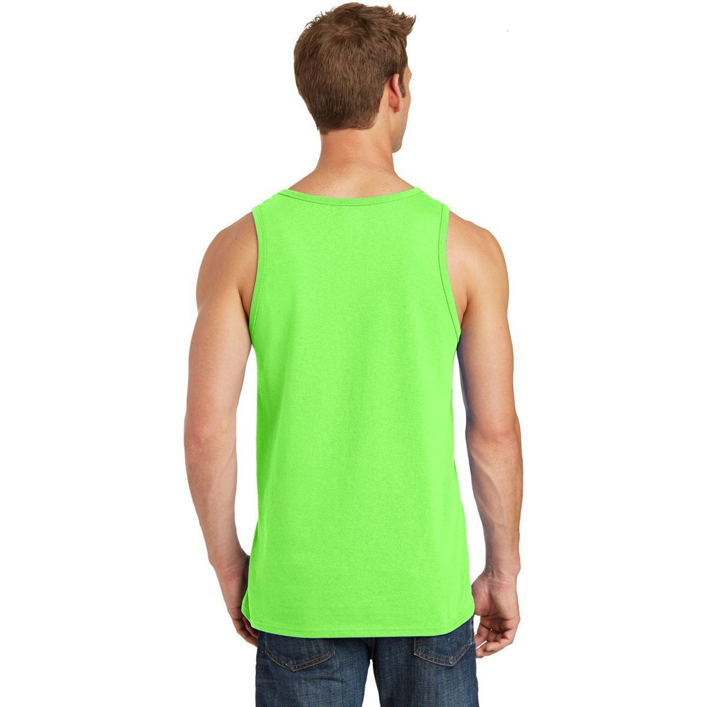 Port & Company Men's Neon Green Core Cotton Tank Top