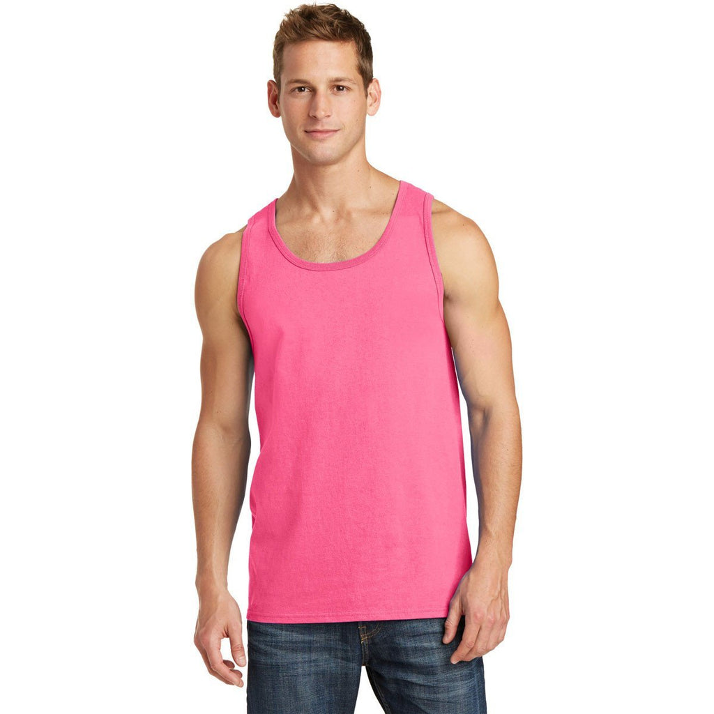 Port & Company Men's Neon Pink Core Cotton Tank Top