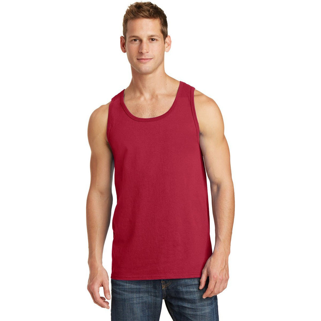 Port & Company Men's Red Core Cotton Tank Top