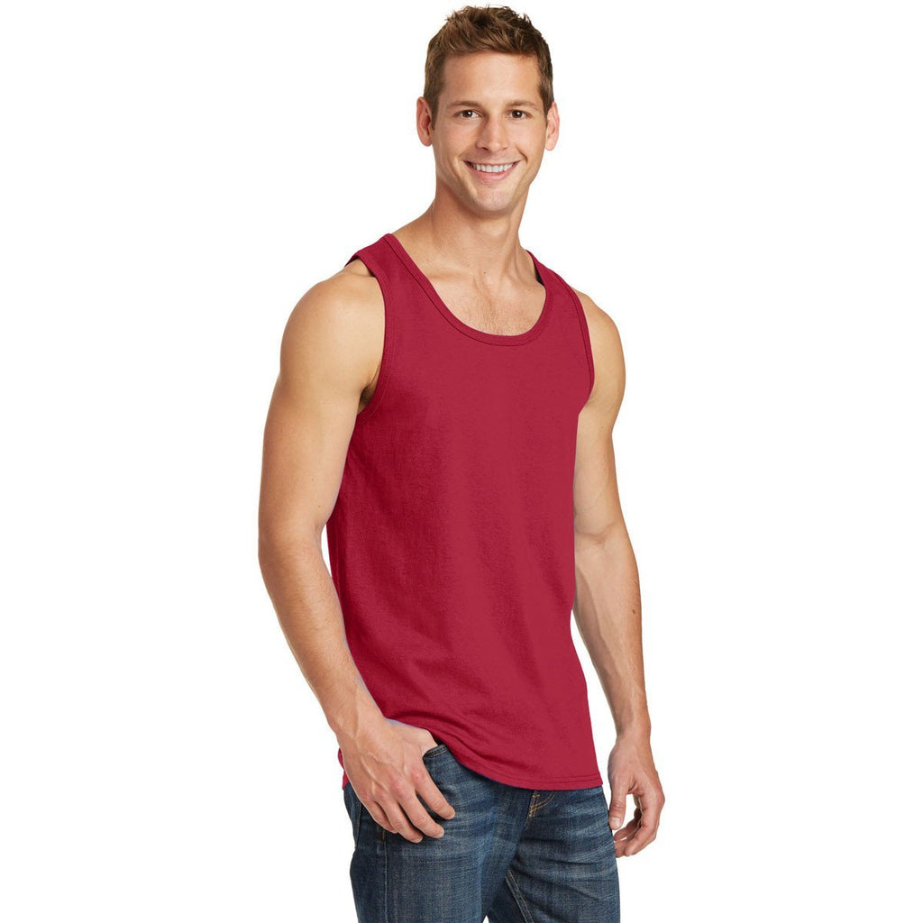 Port & Company Men's Red Core Cotton Tank Top