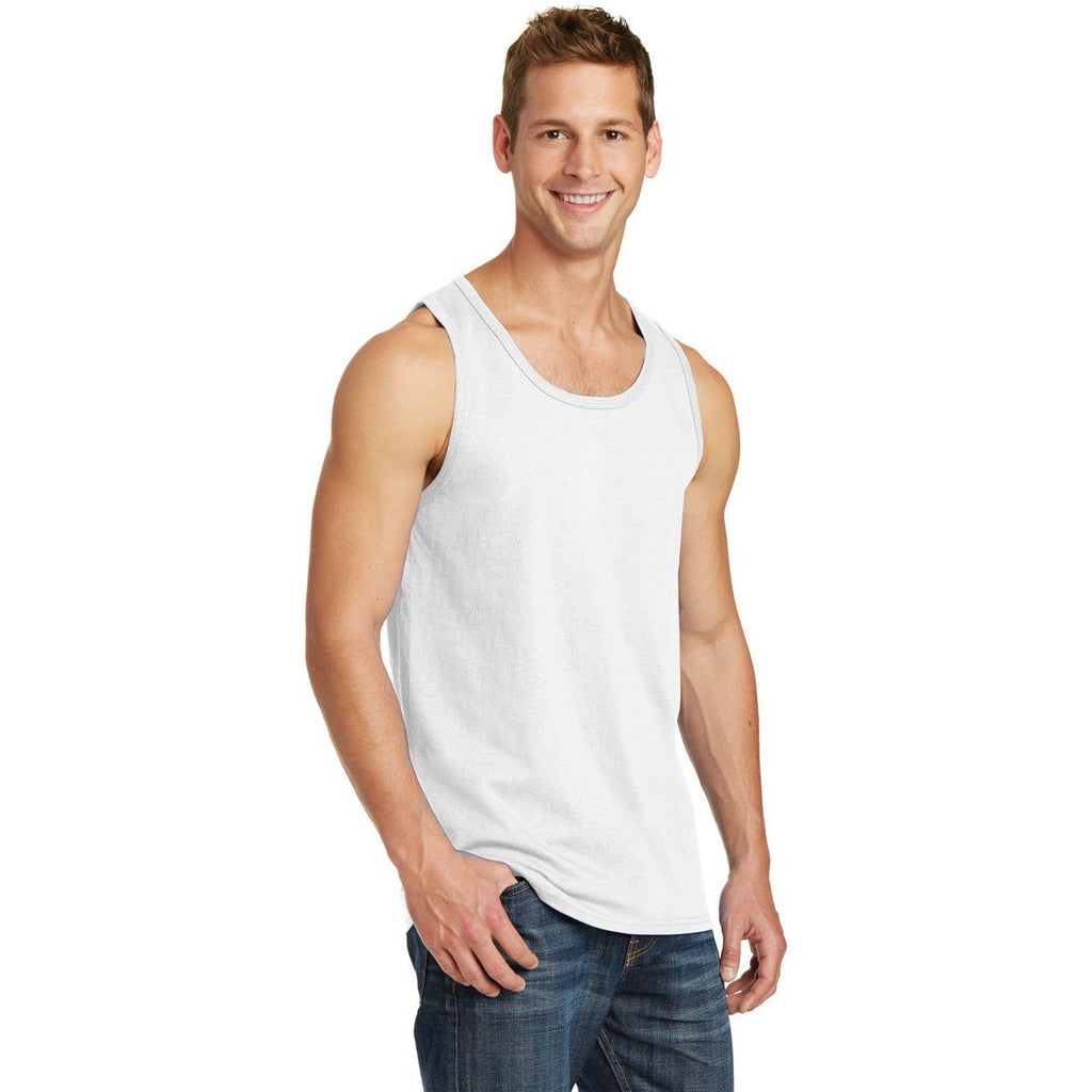 Port & Company Men's White Core Cotton Tank Top