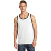 Port & Company Men's White/Jet Black Core Cotton Tank Top