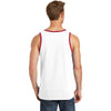 Port & Company Men's White/Red Core Cotton Tank Top