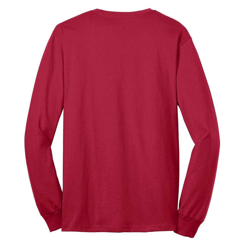 Port & Company Men's Red Tall Long Sleeve Core Blend Tee