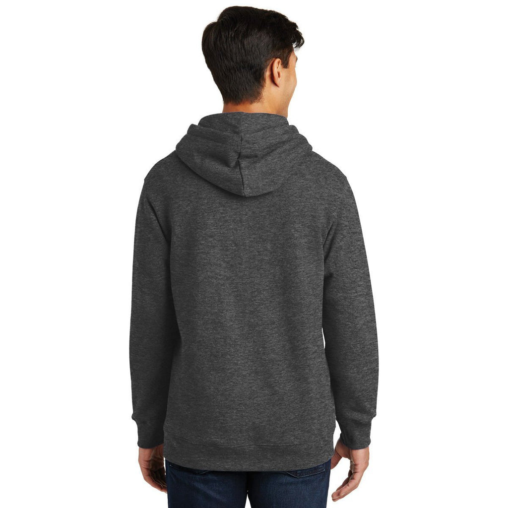 Port & Company Men's Dark Heather Grey Fan Favorite Fleece Pullover Hooded Sweatshirt