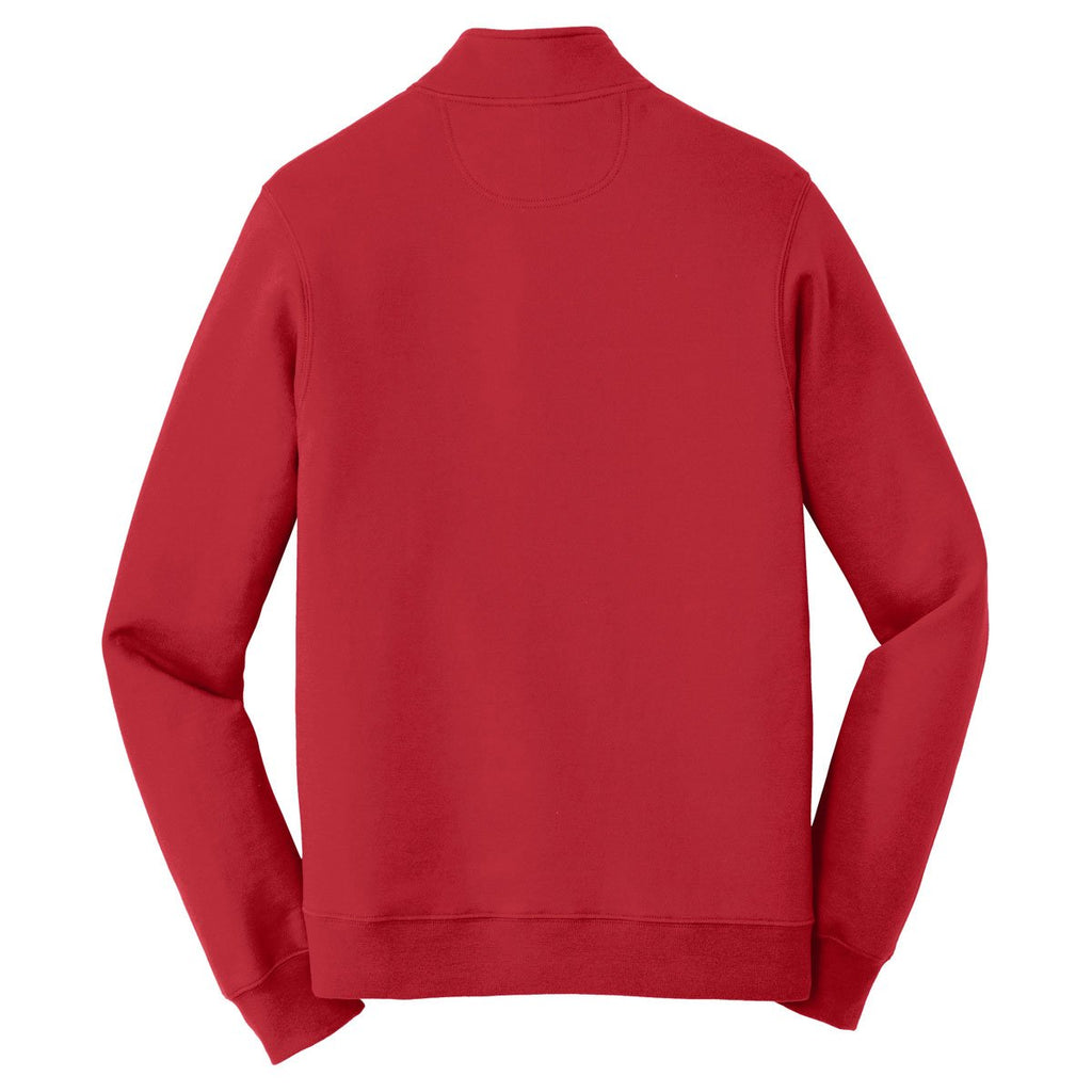 Port & Company Men's Bright Red Fan Favorite Fleece 1/4-Zip Pullover Sweatshirt