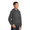 Port & Company Youth Dark Heather Grey Fan Favorite Fleece Pullover Hooded Sweatshirt