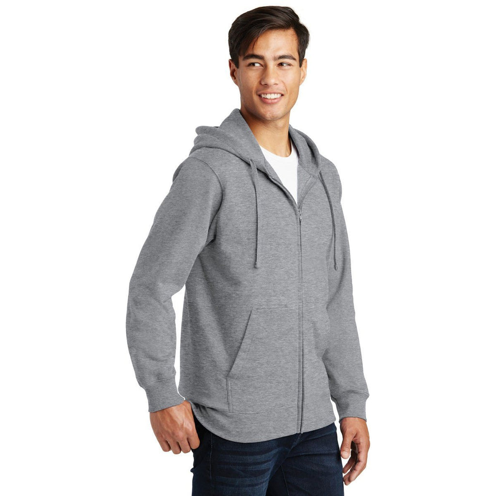 Port & Company Men's Athletic Heather Fan Favorite Fleece Full-Zip Hooded Sweatshirt