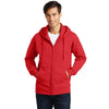 Port & Company Men's Bright Red Fan Favorite Fleece Full-Zip Hooded Sweatshirt