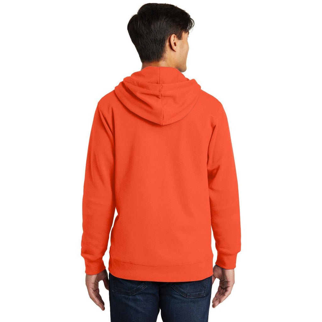 Port & Company Men's Orange Fan Favorite Fleece Full-Zip Hooded Sweatshirt