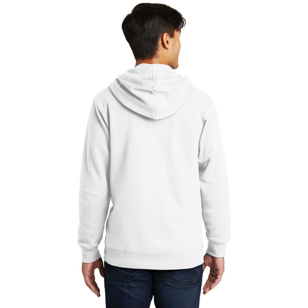 Port & Company Men's White Fan Favorite Fleece Full-Zip Hooded Sweatshirt