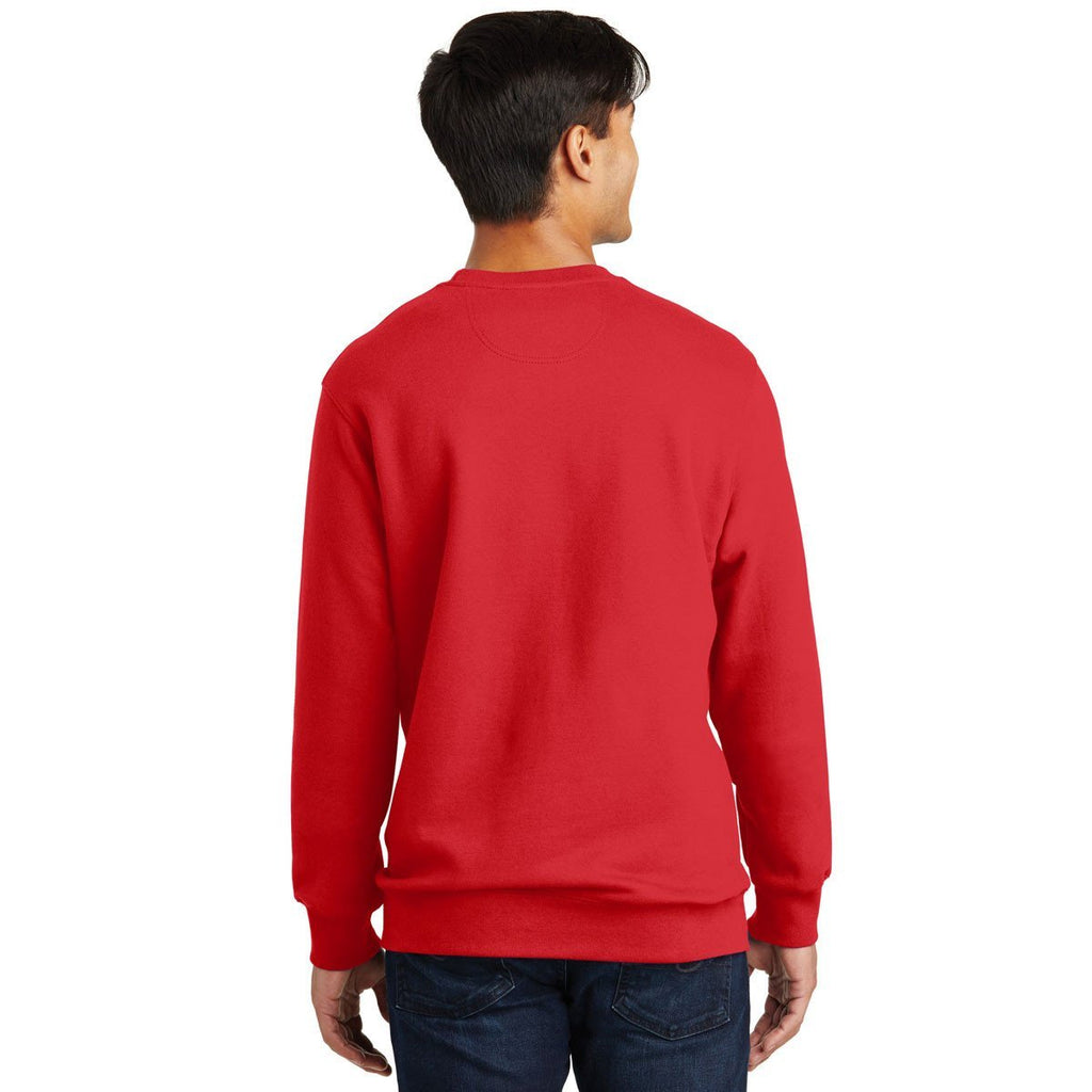 Port & Company Men's Bright Red Fan Favorite Fleece Crewneck Sweatshirt