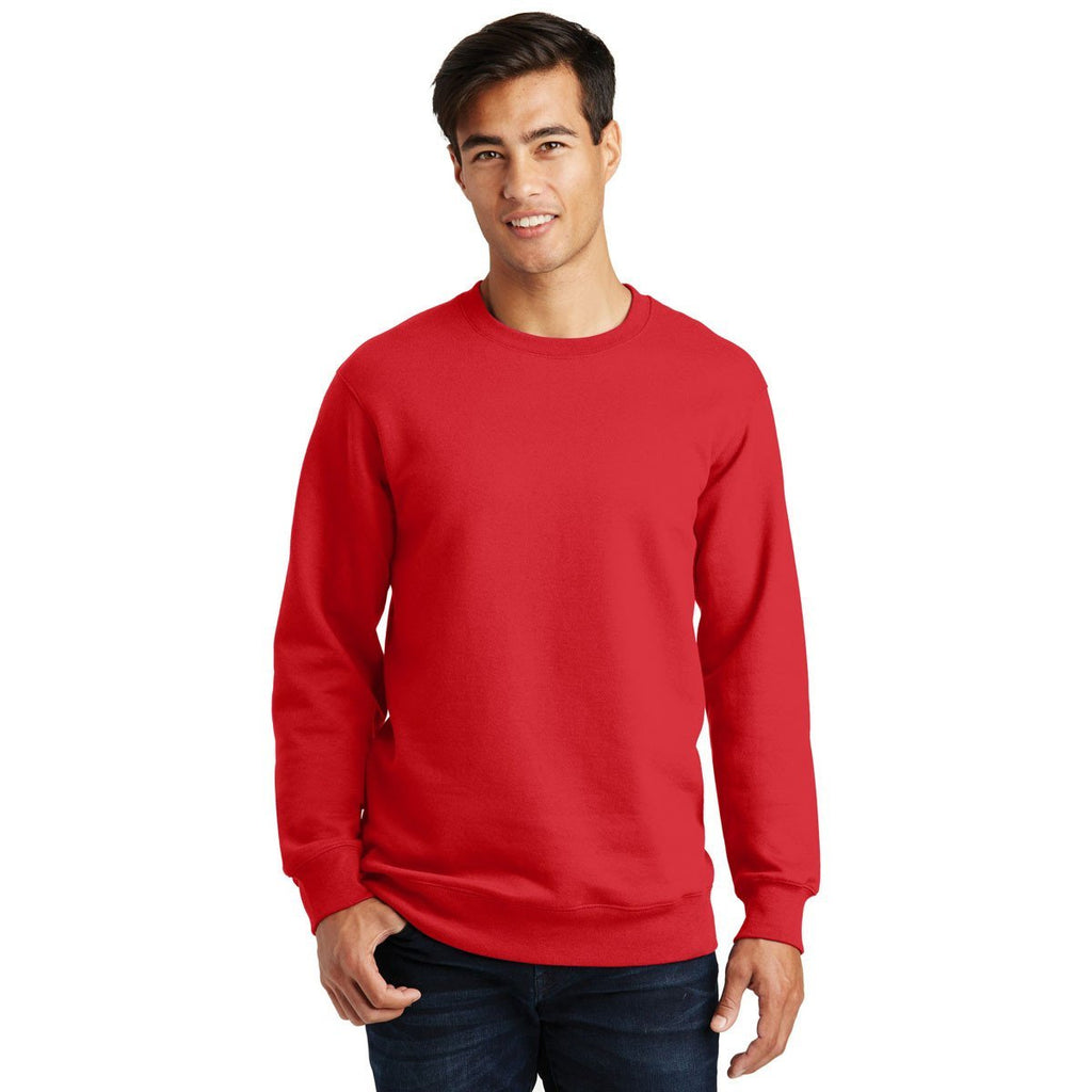 Port & Company Men's Bright Red Fan Favorite Fleece Crewneck Sweatshirt