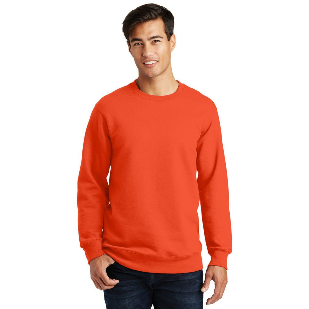 Port & Company Men's Orange Fan Favorite Fleece Crewneck Sweatshirt