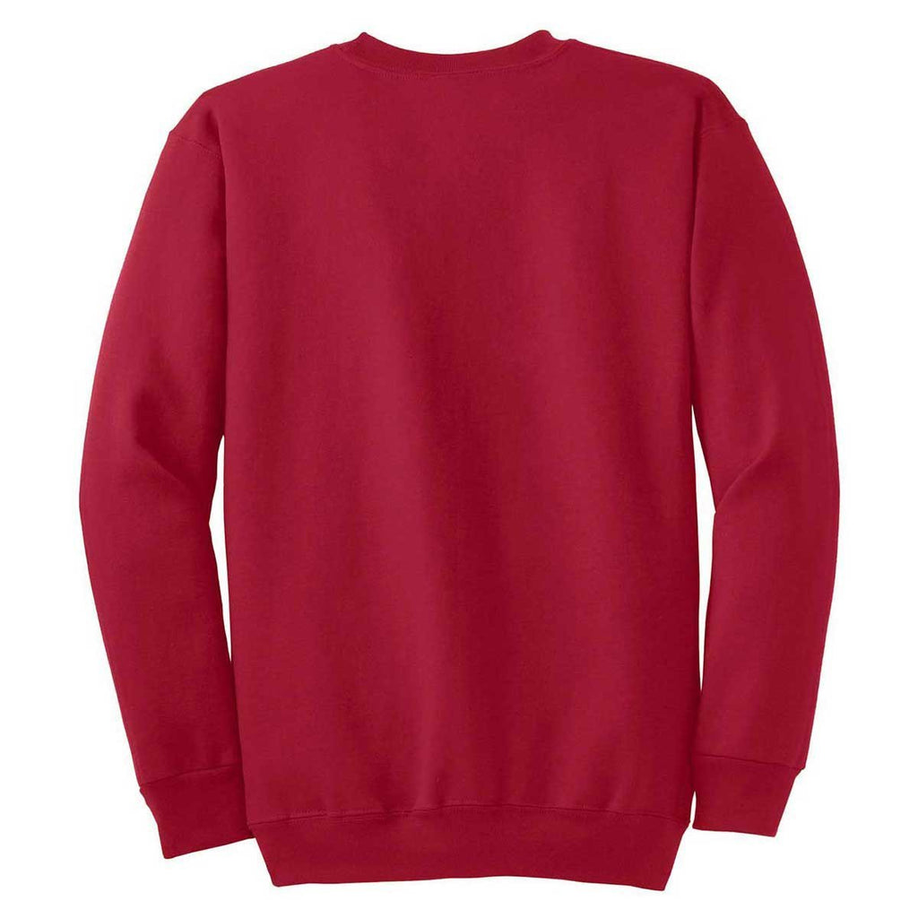 Port & Company Men's Red Tall Essential Fleece Crewneck Sweatshirt