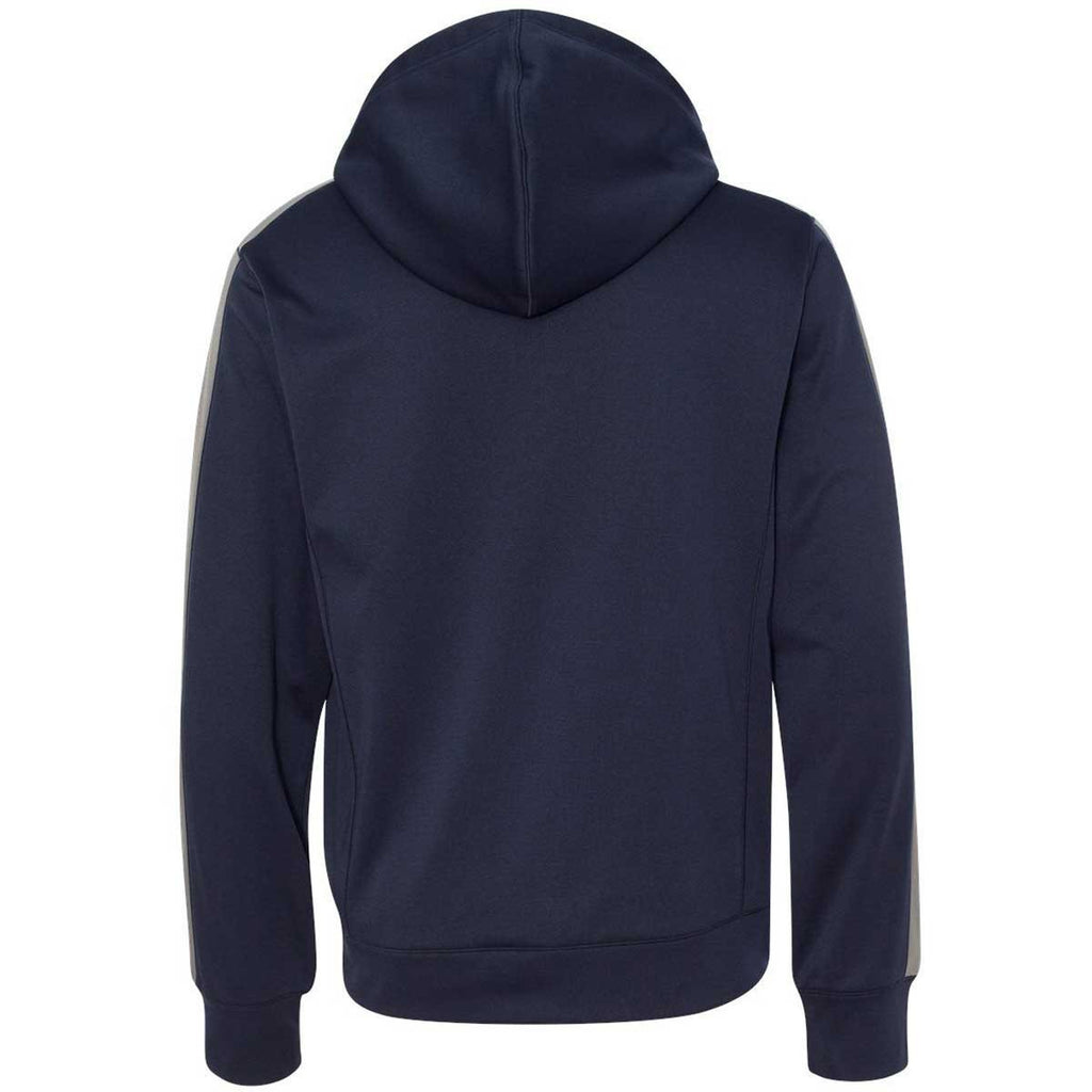 Champion Men's Navy/Stone Grey Performance 5.4-Ounce Colorblock Pullover Hood