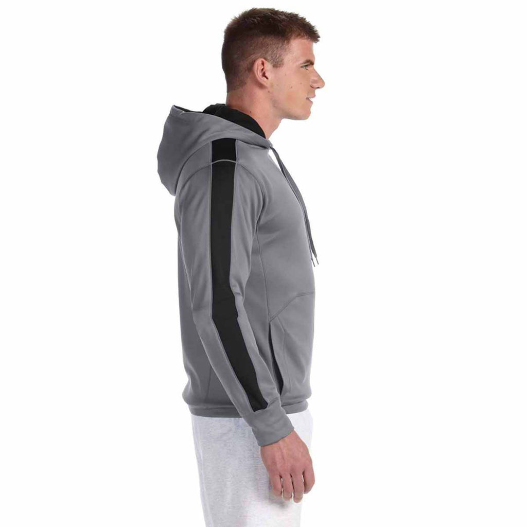Champion Men's Stone Grey/Black Performance 5.4-Ounce Colorblock Pullover Hood