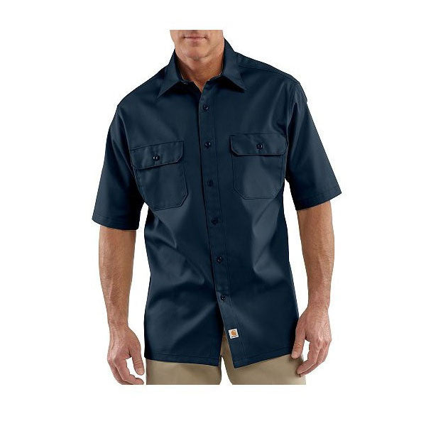 Carhartt Men's Navy Twill Short Sleeve Work Shirt