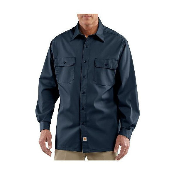 Carhartt Men's Navy Twill Long Sleeve Work Shirt
