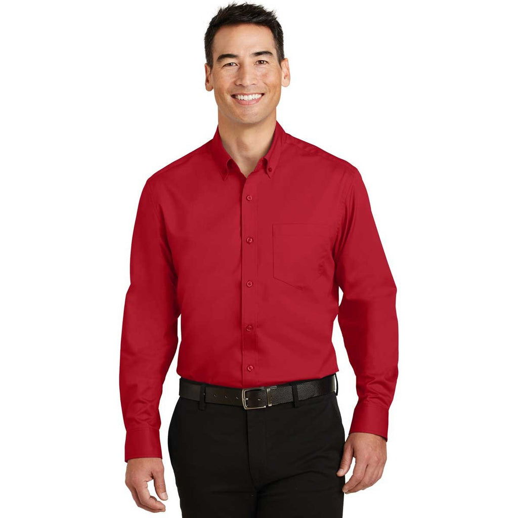 Port Authority Men's Rich Red SuperPro Twill Shirt