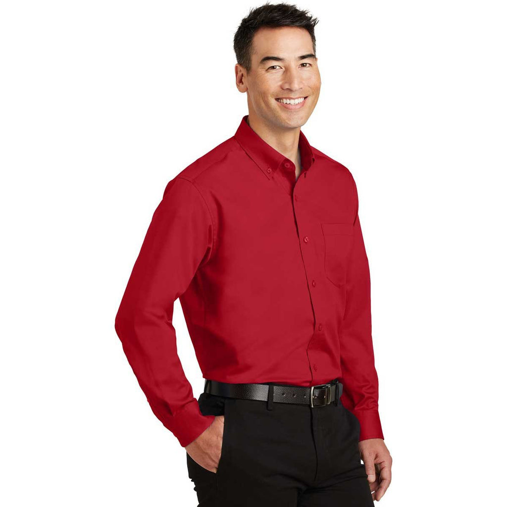 Port Authority Men's Rich Red SuperPro Twill Shirt