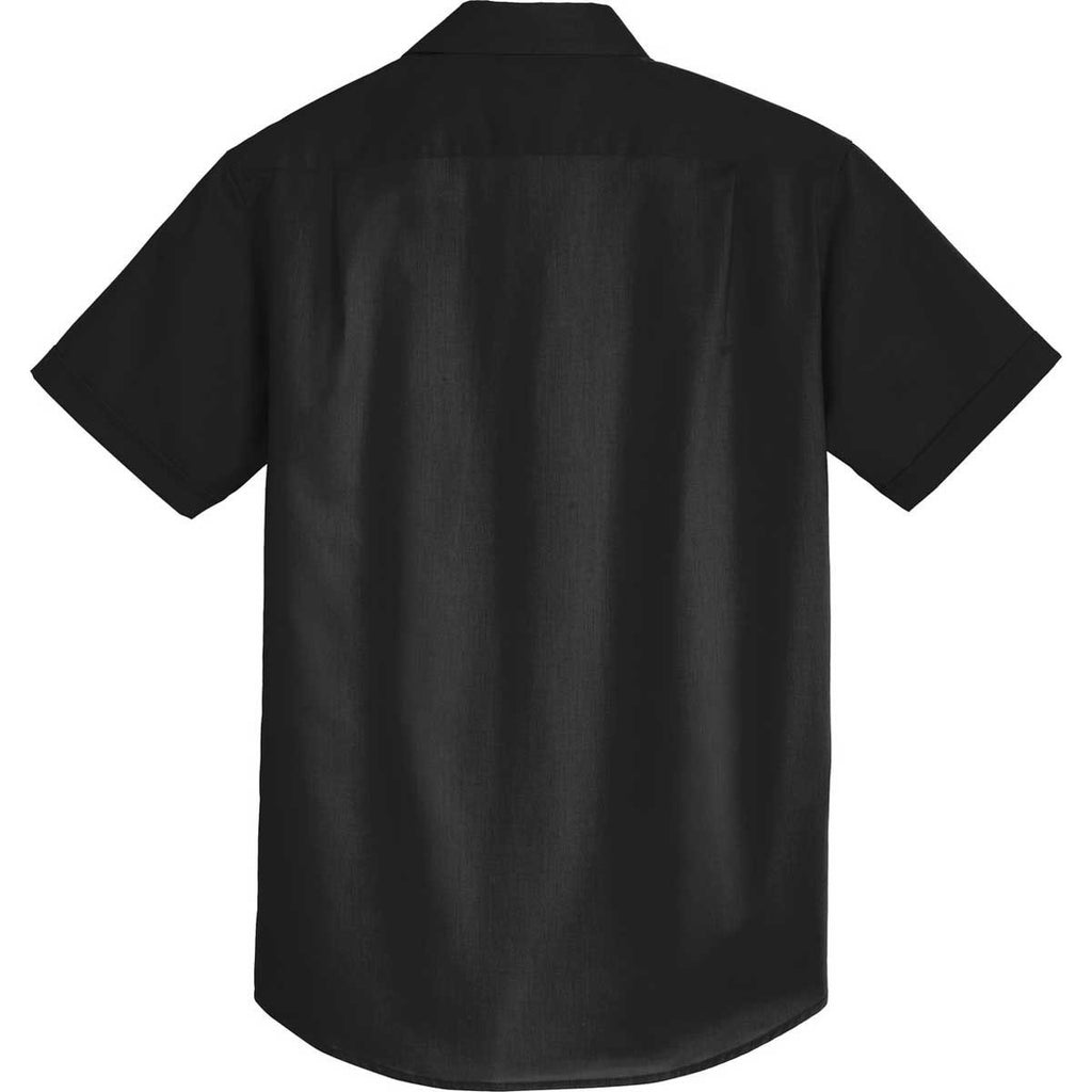 Port Authority Men's Black Short Sleeve SuperPro Twill Shirt