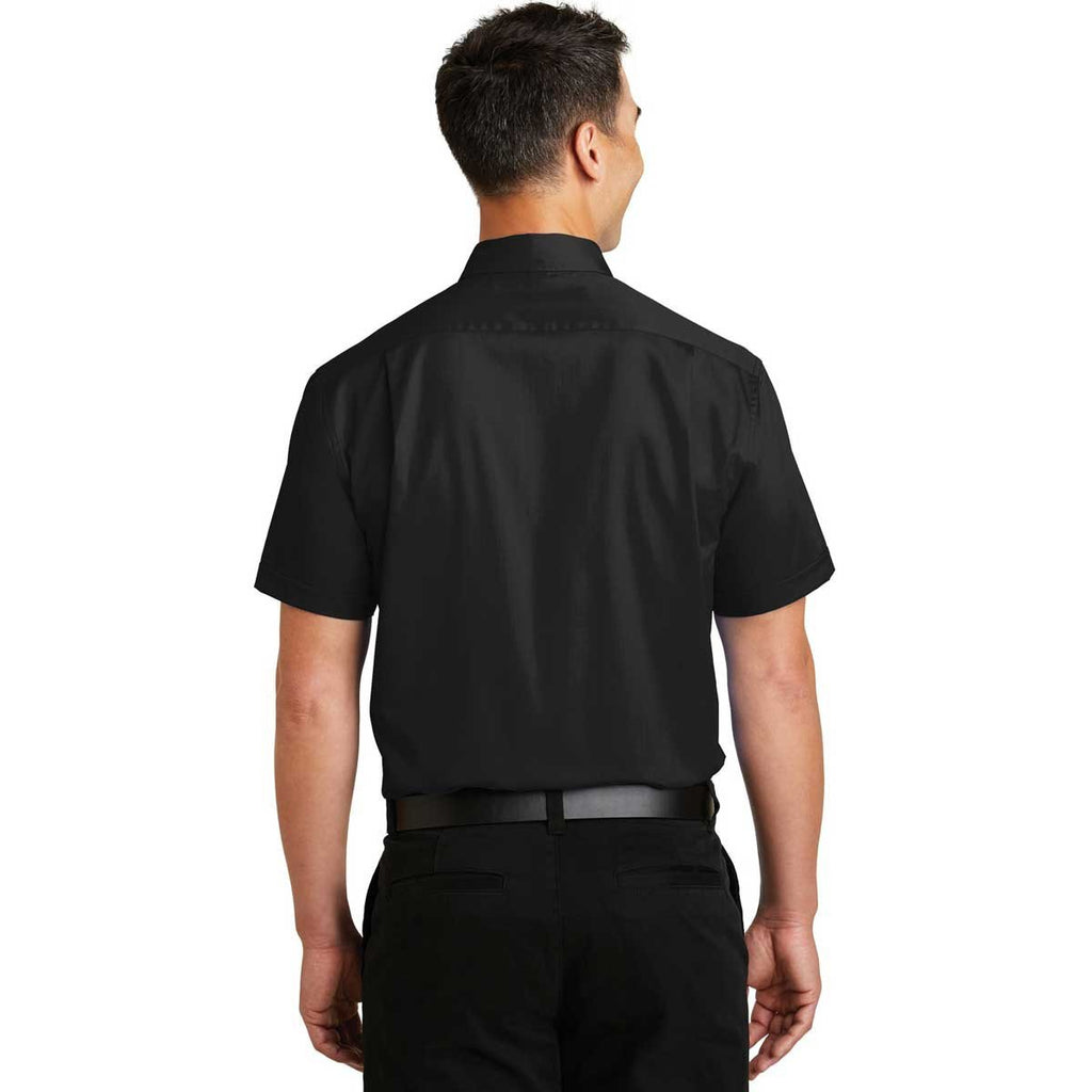 Port Authority Men's Black Short Sleeve SuperPro Twill Shirt