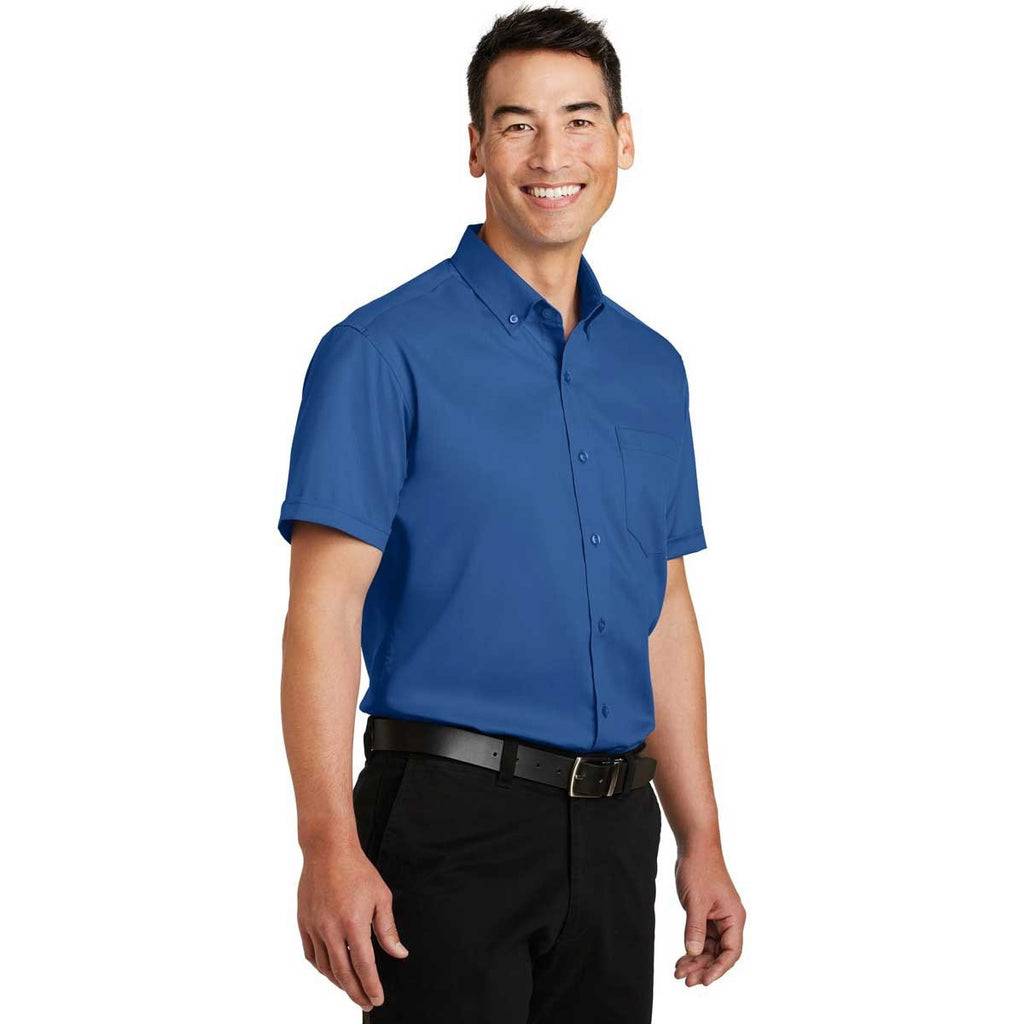 Port Authority Men's True Blue Short Sleeve SuperPro Twill Shirt